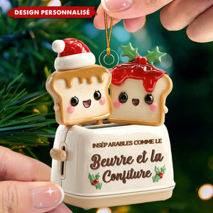 Ornement de Noël Personnalisé – Tranches de Pain "Beurre et Confiture"