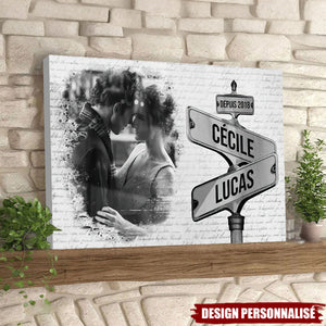 Affiche Personnalisée Couple avec Photo – Nom et année personnalisés