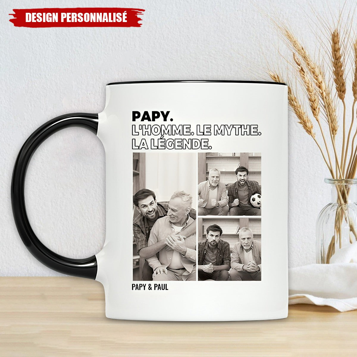 Tasse Personnalisée avec Photos – Papa, L’Homme. Le Mythe. La Légende