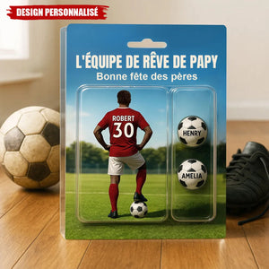 Plaque Acrylique Personnalisée – L’équipe de rêve de papy, Cadeau Fête des Pères