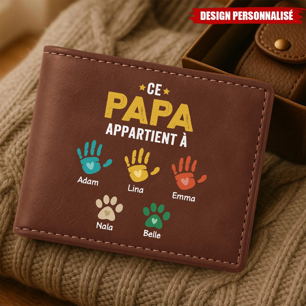 Portefeuille Personnalisé -Ce Papa Appartient à Ses Amours