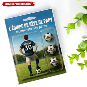 Plaque Acrylique Personnalisée – L’équipe de rêve de papy, Cadeau Fête des Pères
