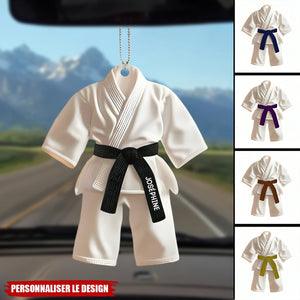 Cadeau Jiu-Jitsu, Karate - Ornament de voiture personnalisé ceinture noire