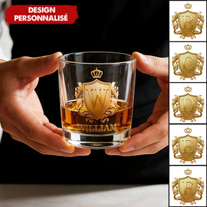 Verre à Whisky Personnalisé "Blason Royal" - Cadeau pour les amateurs de whisky