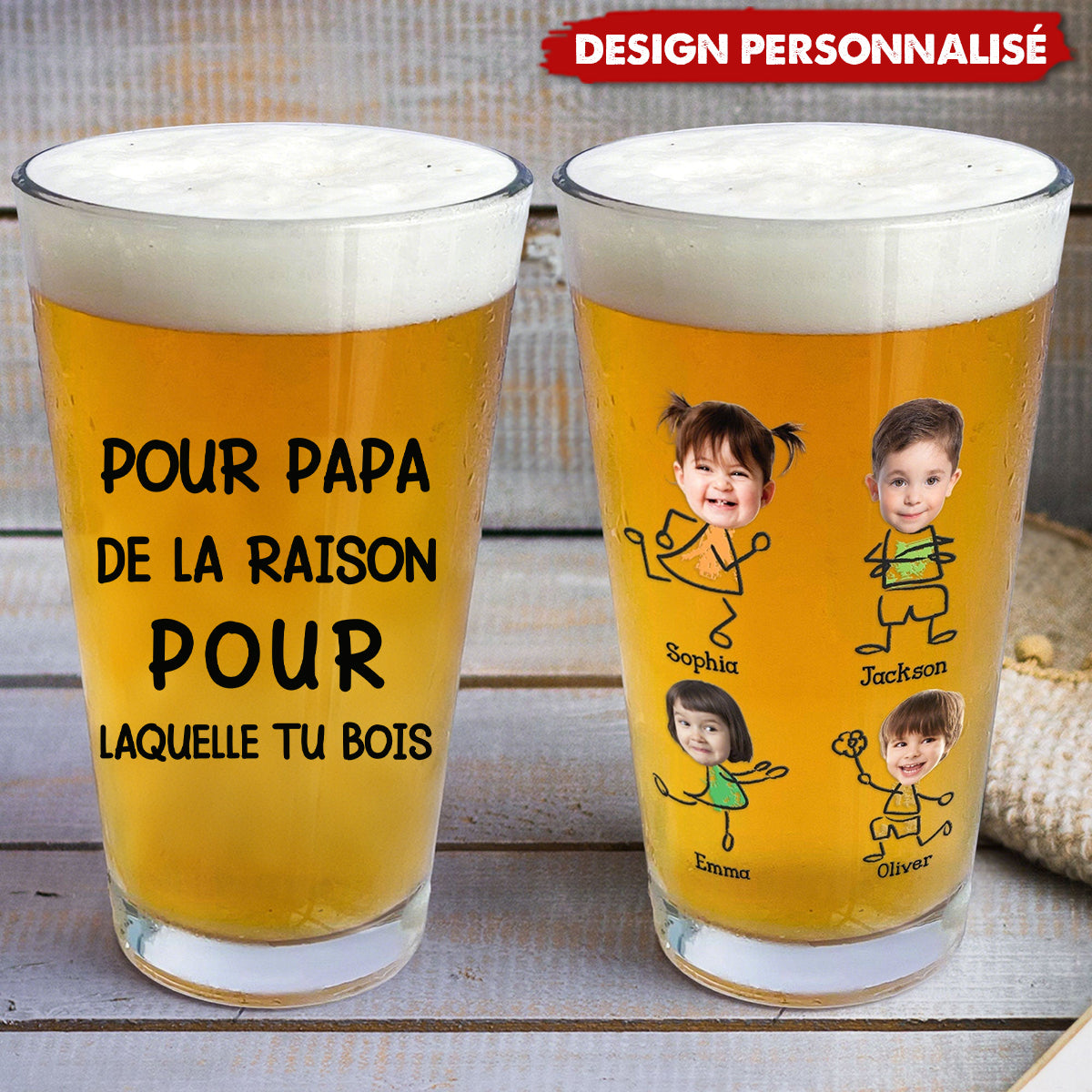 Verre à Bière Personnalisé – Pour Papa, la Raison pour Laquelle Tu Bois