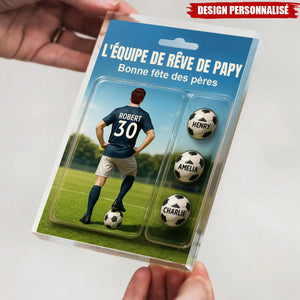 Plaque Acrylique Personnalisée – L’équipe de rêve de papy, Cadeau Fête des Pères