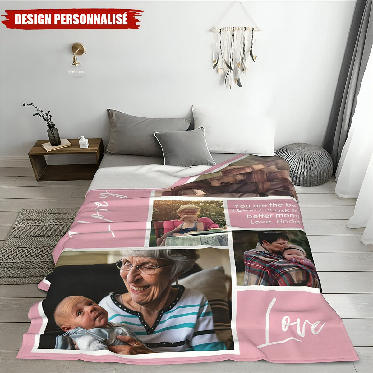 Personnalisé votre couverture-- Cadeau d'Amour pour Maman et Mamie
