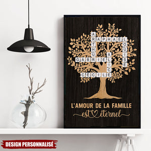 Affiche Arbre Généalogique Personnalisé – Noms de Famille en Mots Croisés