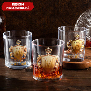 Verre à Whisky Personnalisé "Blason Royal" - Cadeau pour les amateurs de whisky