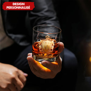 Verre à Whisky Personnalisé "Blason Royal" - Cadeau pour les amateurs de whisky
