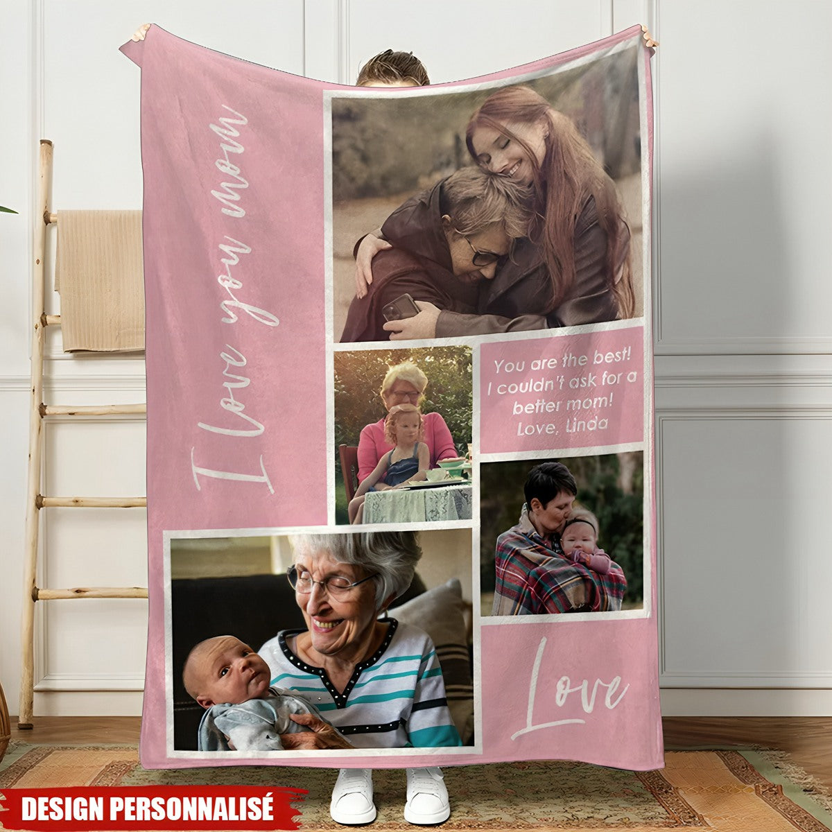 Personnalisé votre couverture-- Cadeau d'Amour pour Maman et Mamie