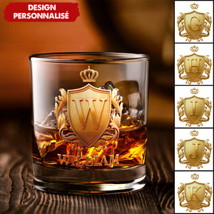 Verre à Whisky Personnalisé "Blason Royal" - Cadeau pour les amateurs de whisky