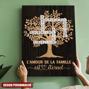 Affiche Arbre Généalogique Personnalisé – Noms de Famille en Mots Croisés