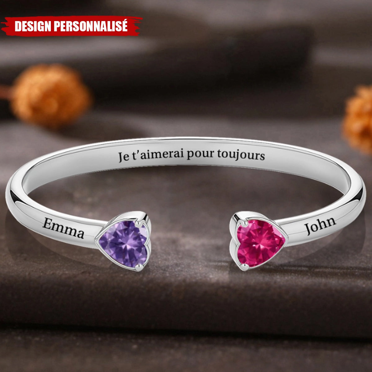 Je t’aimerai pour toujours - Bracelet Amour Éternel Personnalisé