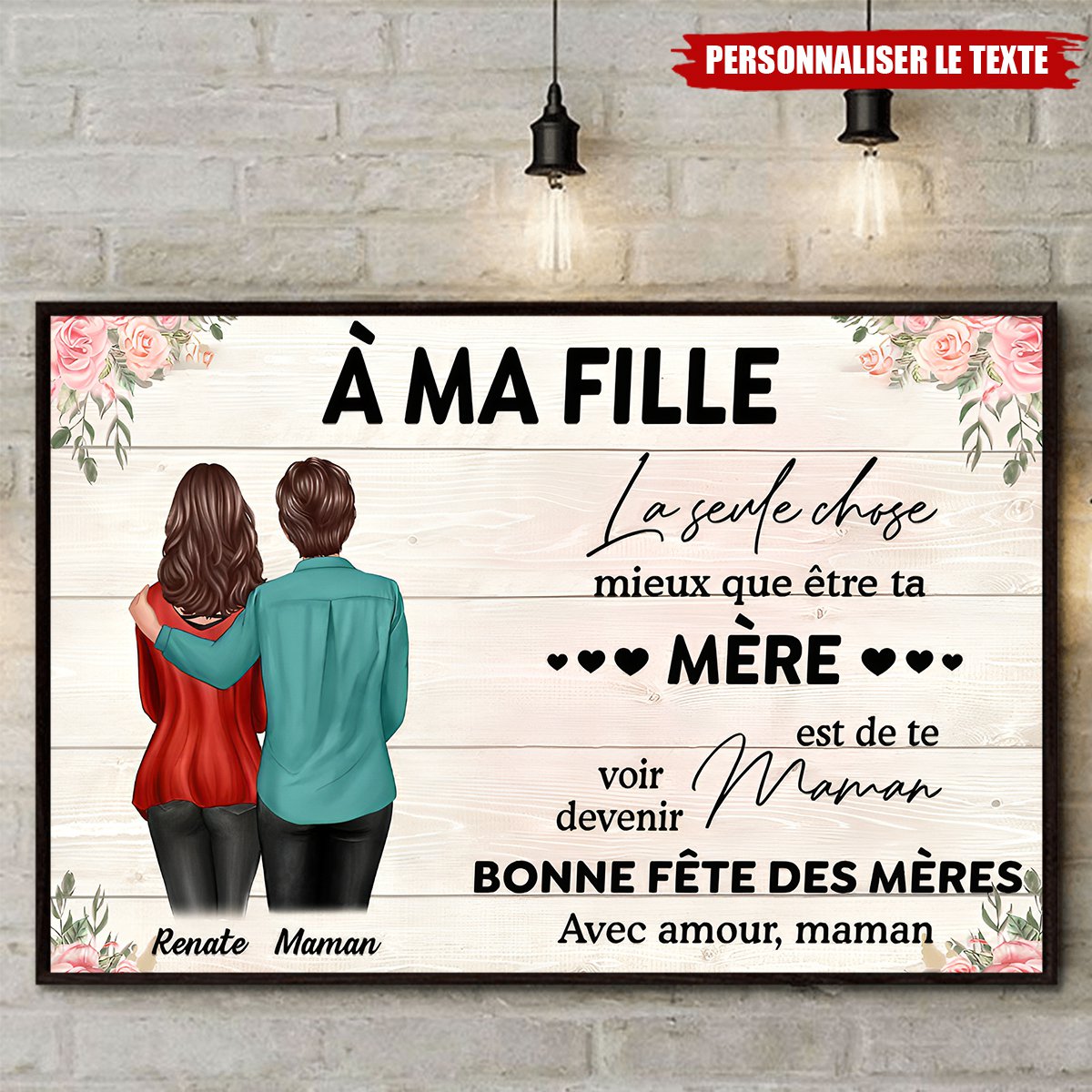 Tableau Personnalisé Pour Fille – Cadeau Touchant de Maman pour la Fête des Mères