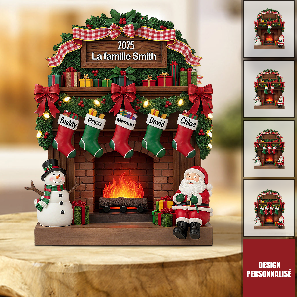 Plaque Acrylique Personnalisée – Décoration de Cheminée Familiale avec Prénoms