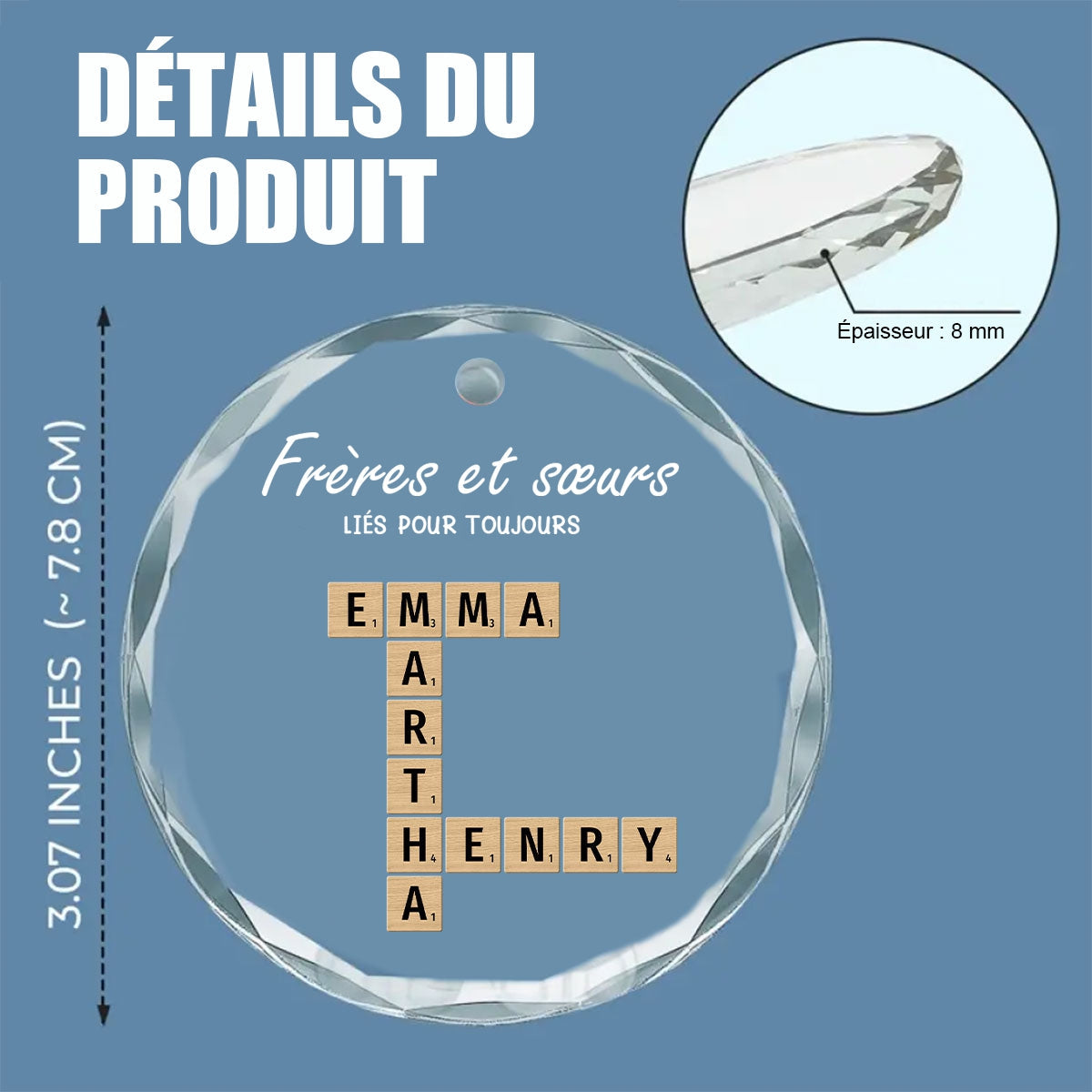 Décoration de Noël Personnalisée – Frères et Sœurs Liés Pour Toujours