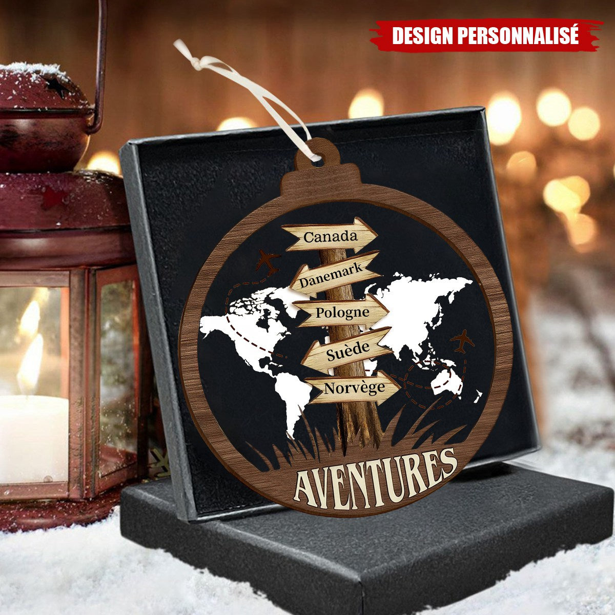 Ornement Acrylique Personnalisé – Notre aventure nous attend