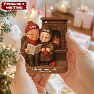Ornement Personnalisé “Vieillir Ensemble”– Personnalisez les Noms et l’Année