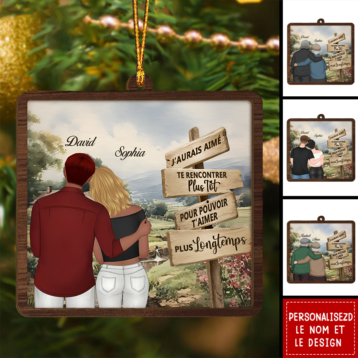 Ornement de Noël pour couple - J’aurais Aimé Te Rencontrer Plus Tôt