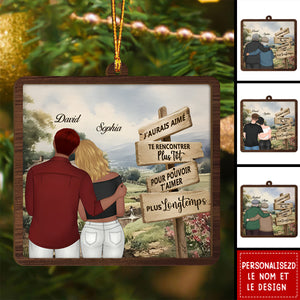 Ornement de Noël pour couple - J’aurais Aimé Te Rencontrer Plus Tôt