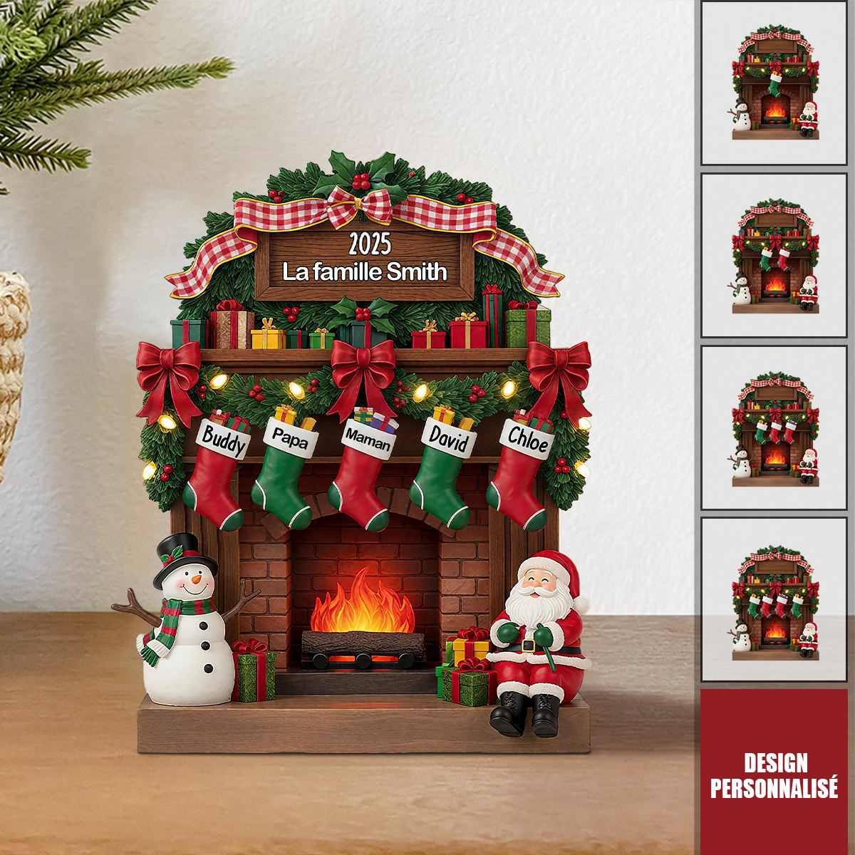 Plaque Acrylique Personnalisée – Décoration de Cheminée Familiale avec Prénoms