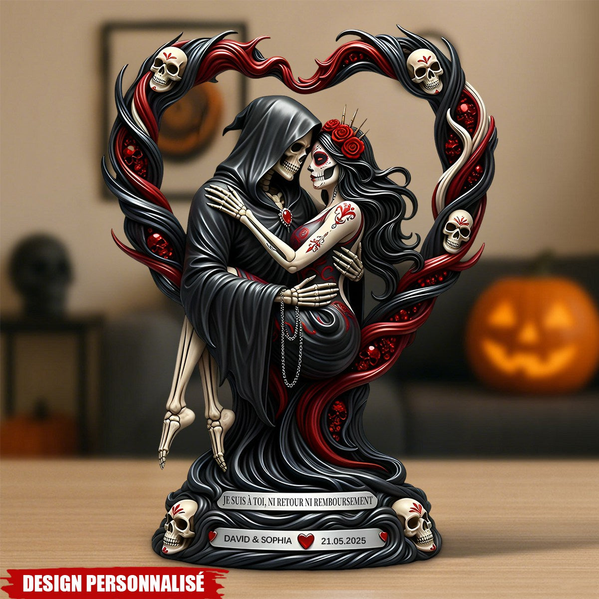 Plaque Acrylique "Amour Jusqu'à la Mort" – Cadeau Personnalisé pour Couple