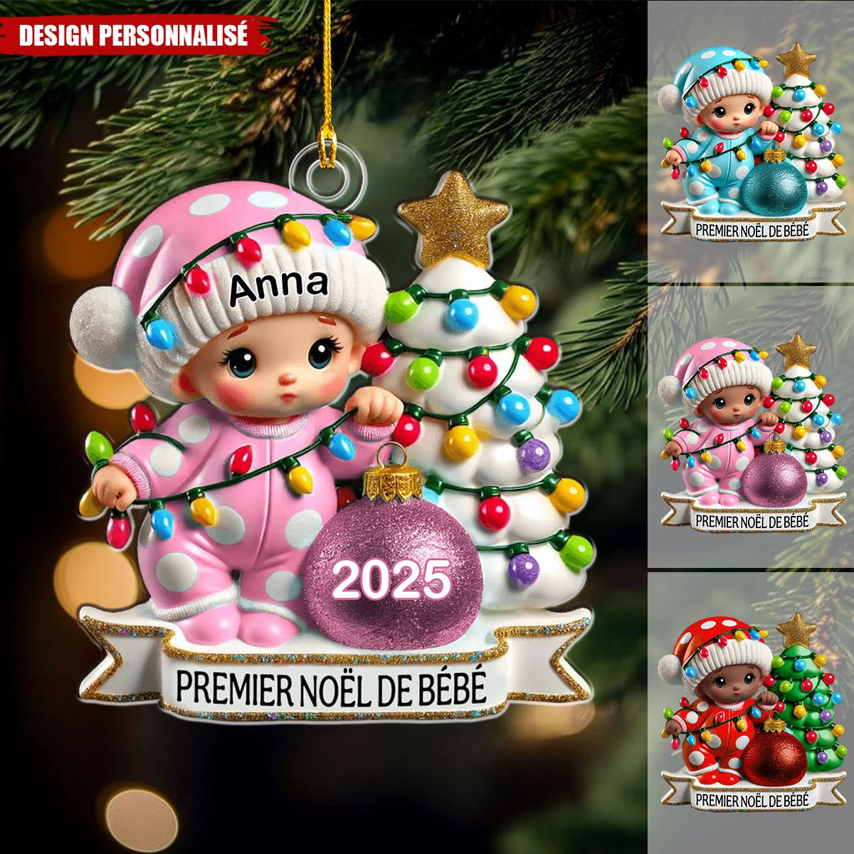 Suspension de Noël Personnalisée – Premier Noël De Bébé Cadeau pour nouveau-né