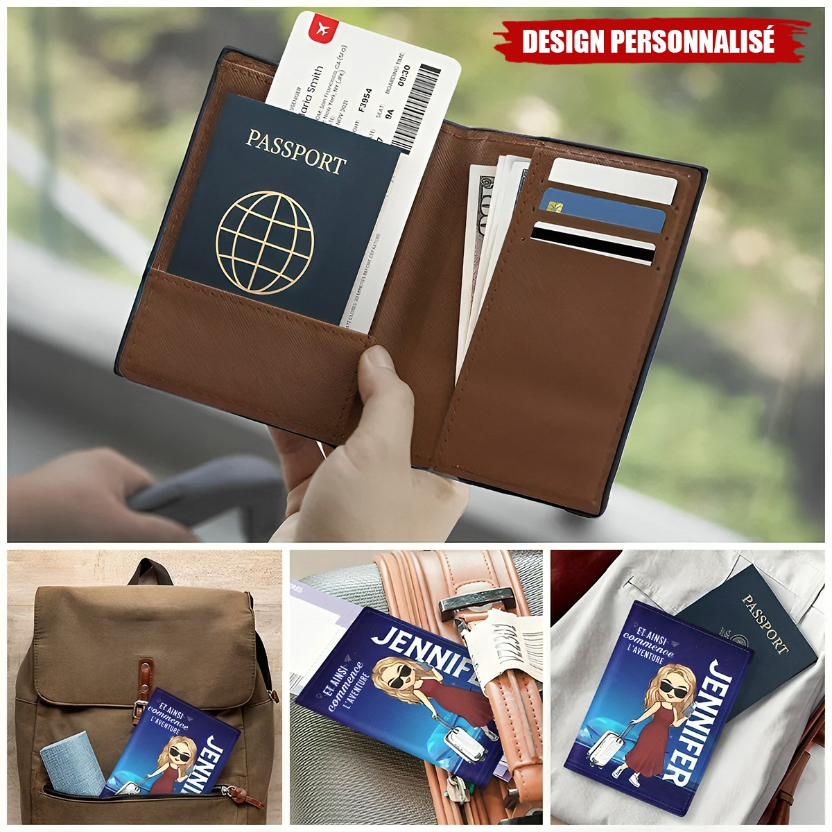 Porte-passeport personnalisé pour les voyages – Cadeau de vacances pour les passionnés d'aventure