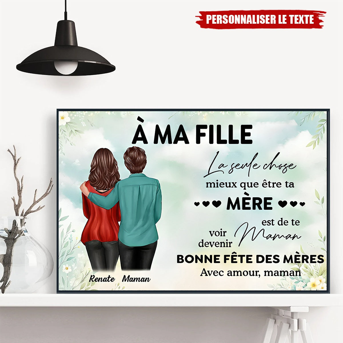 Tableau Personnalisé Pour Fille – Cadeau Touchant de Maman pour la Fête des Mères