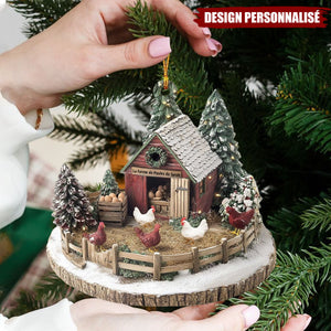 Suspension Personnalisée Ferme de Poules de Rêve – Cadeau pour les Amoureux des Poules