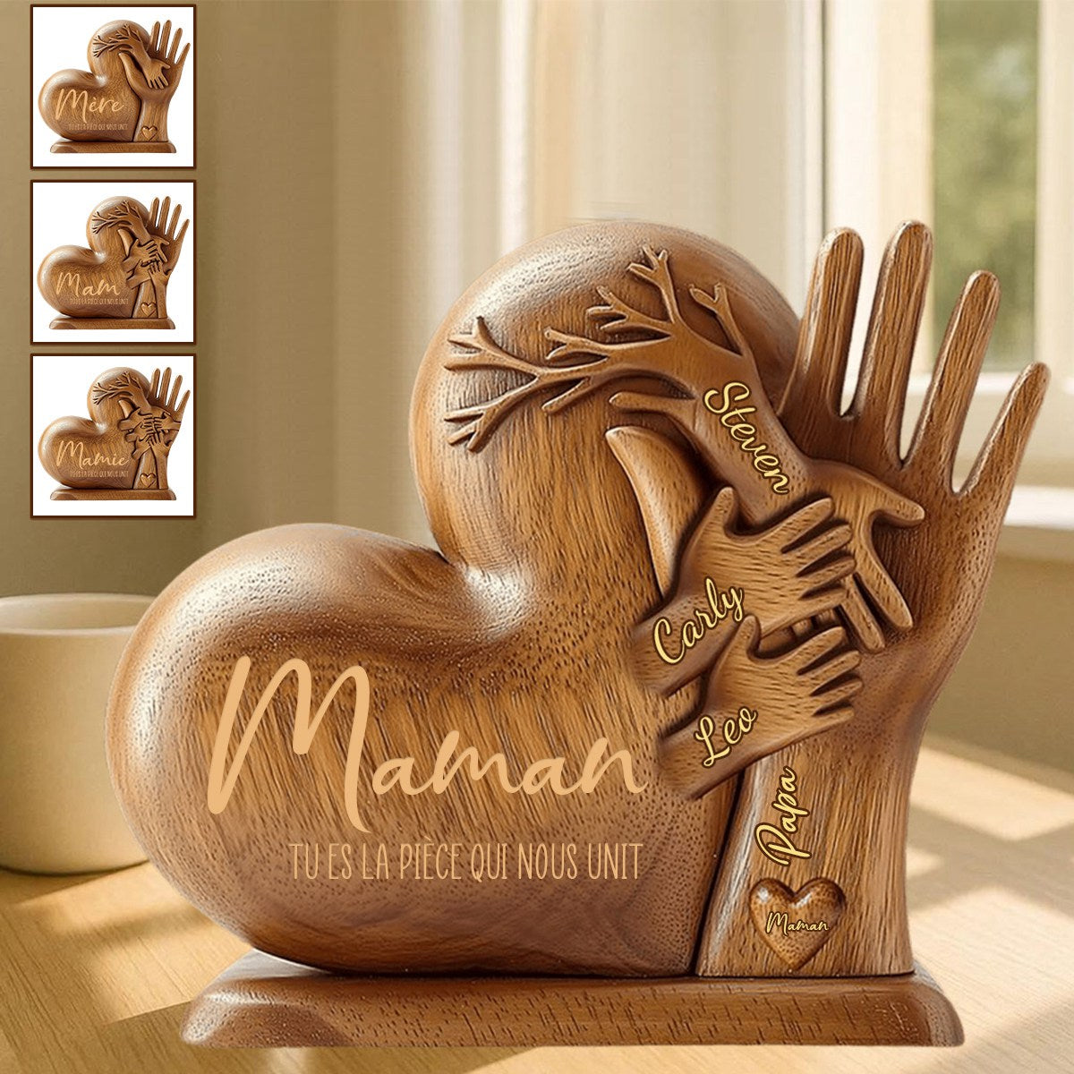 Papa/Maman, tu es la pièce qui nous unit – Plaque personnalisée en forme spéciale pour père/Mère