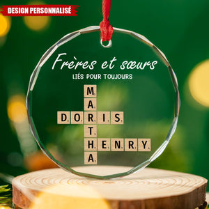 Décoration de Noël Personnalisée – Frères et Sœurs Liés Pour Toujours
