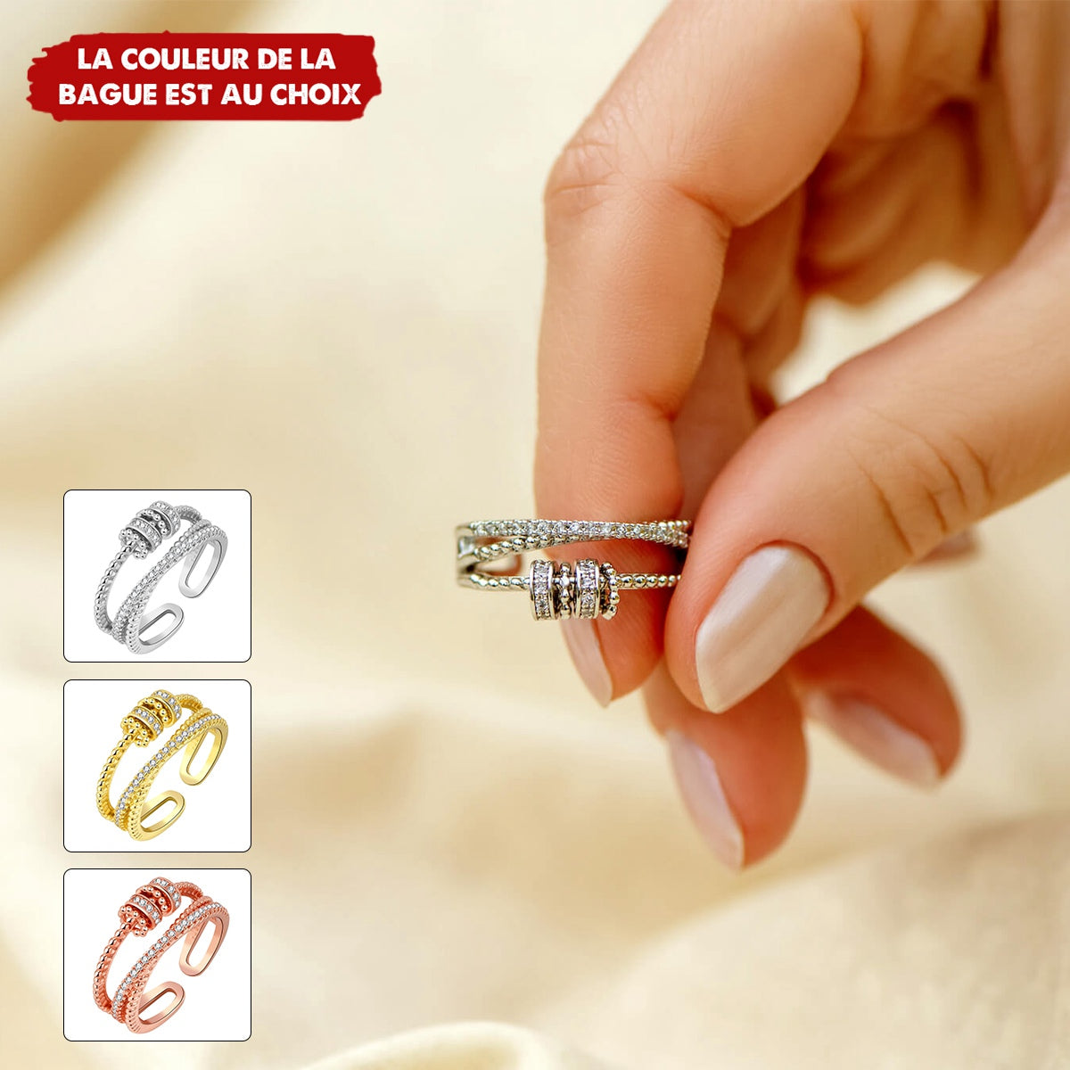 À Ma Fille - Bague Anti-Stress avec Message Touchant