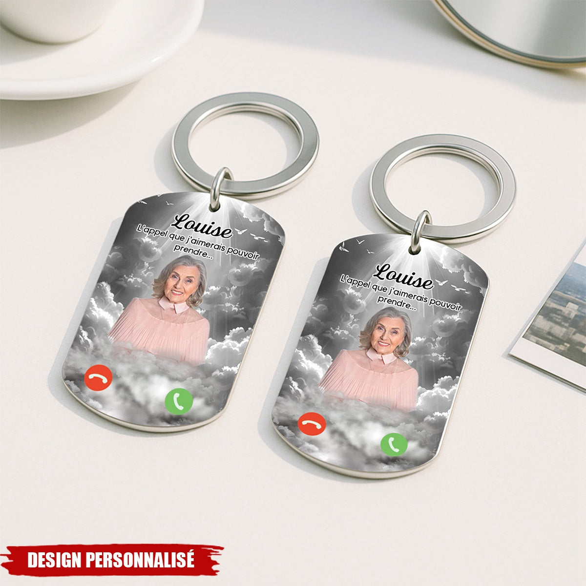 Porte-clés Commémoratif Personnalisé – L'appel que j'aimerais pouvoir prendre