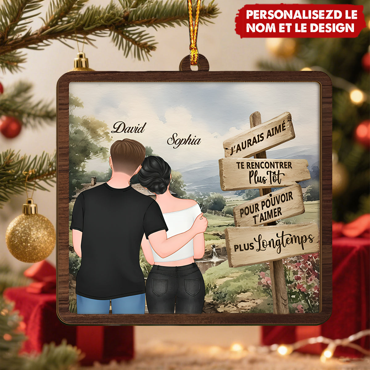 Ornement de Noël pour couple - J’aurais Aimé Te Rencontrer Plus Tôt