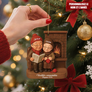 Ornement Personnalisé “Vieillir Ensemble”– Personnalisez les Noms et l’Année