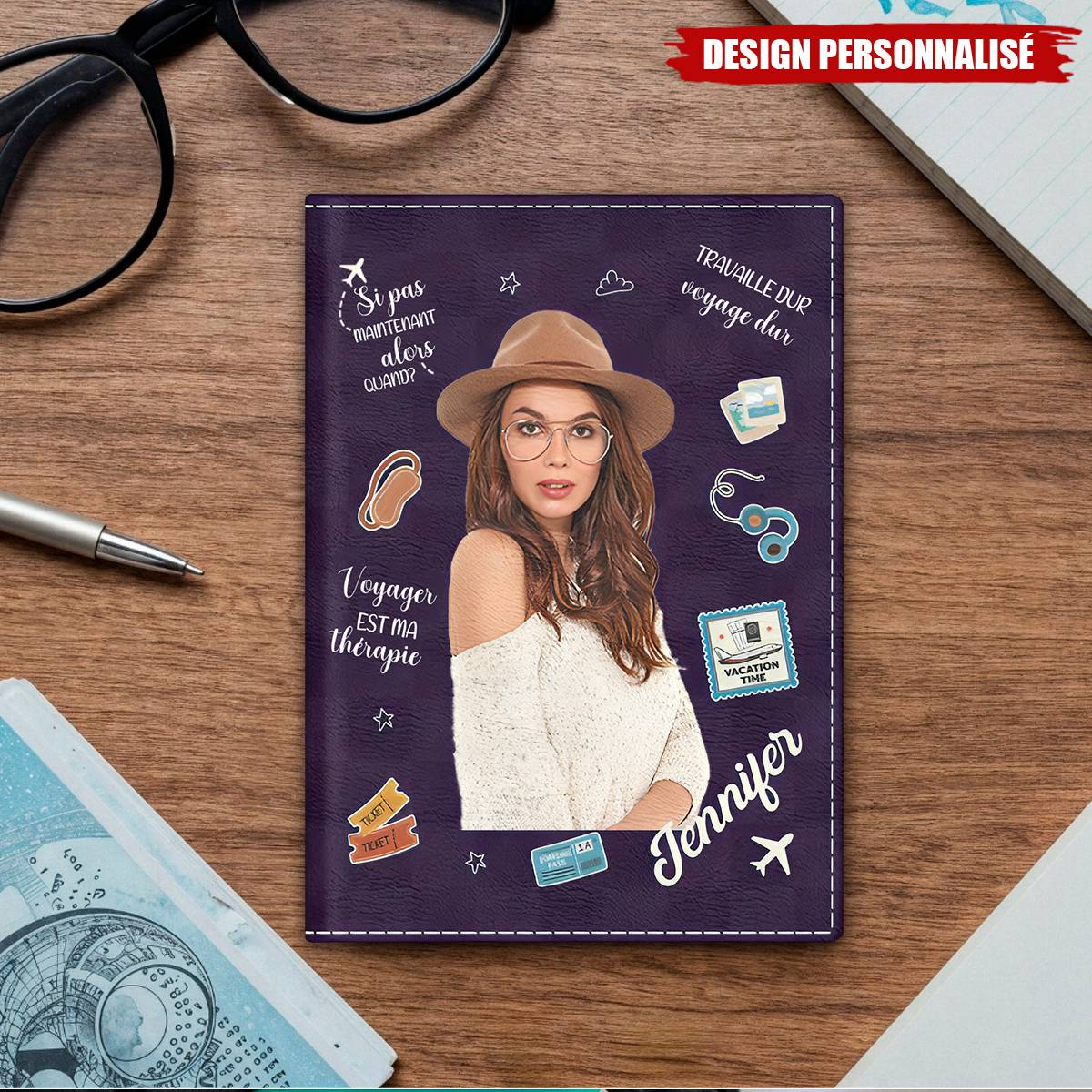 Housse de passeport Personnalisé – Voyager Est Ma Thérapie