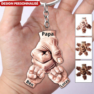 Porte-clés personnalisé Papa & Enfants – Poing contre Poing