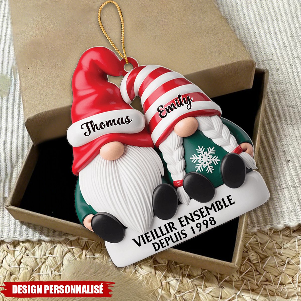 Décoration de Noël Couple Personnalisée - Vieillir Ensemble