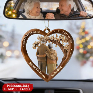 Ornement de Voiture Vieillir Ensemble — Personnalisé avec Vos Noms & Date