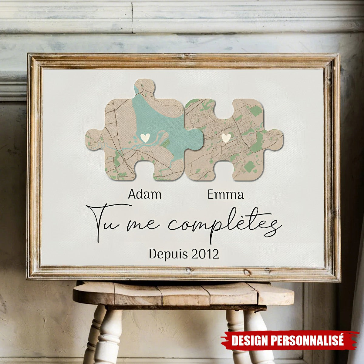 Affiche Personnalisée Couple - Tu Me Complètes