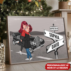 Affiche de couple personnalisée - Prénoms et année personnalisables