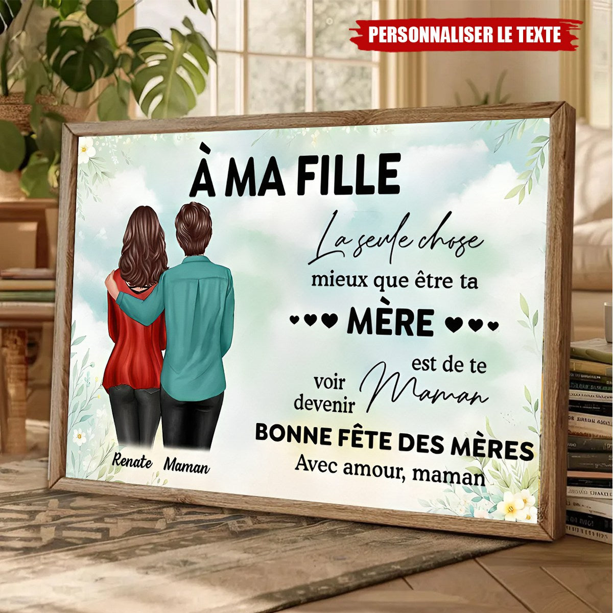 Tableau Personnalisé Pour Fille – Cadeau Touchant de Maman pour la Fête des Mères