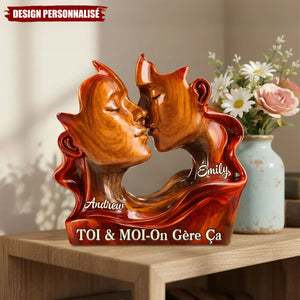 Plaque de Décoration Couple Personnalisée — "Toi & Moi, On Gère Ça"