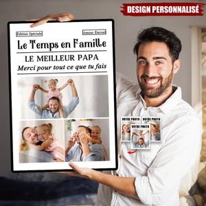 Affiche Personnalisée Le Temps en Famille — Hommage à Maman/Papa avec Vos Photos
