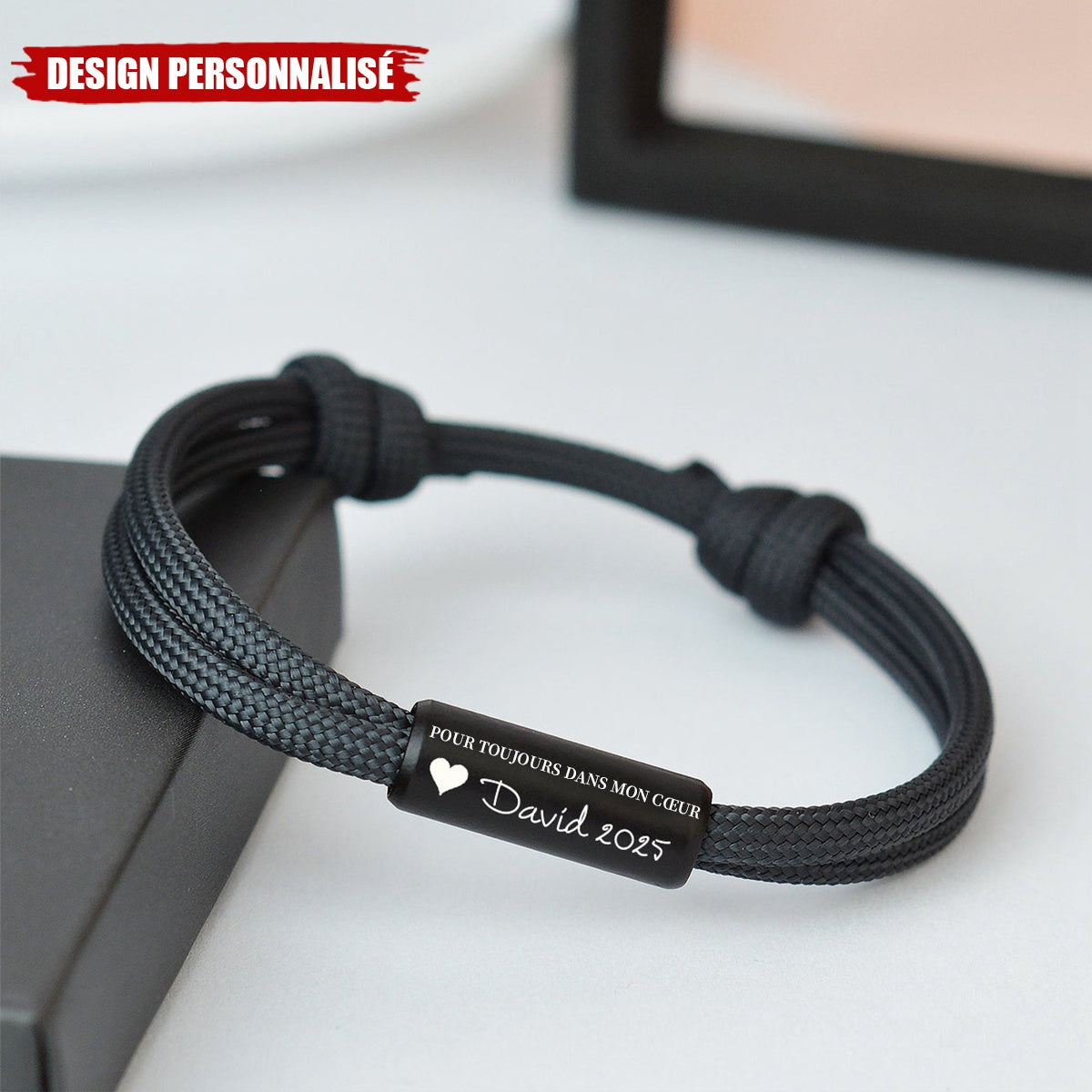 Bracelet Commémoratif Personnalisé - Je te porterai avec moi jusqu'à ce que je te revoie