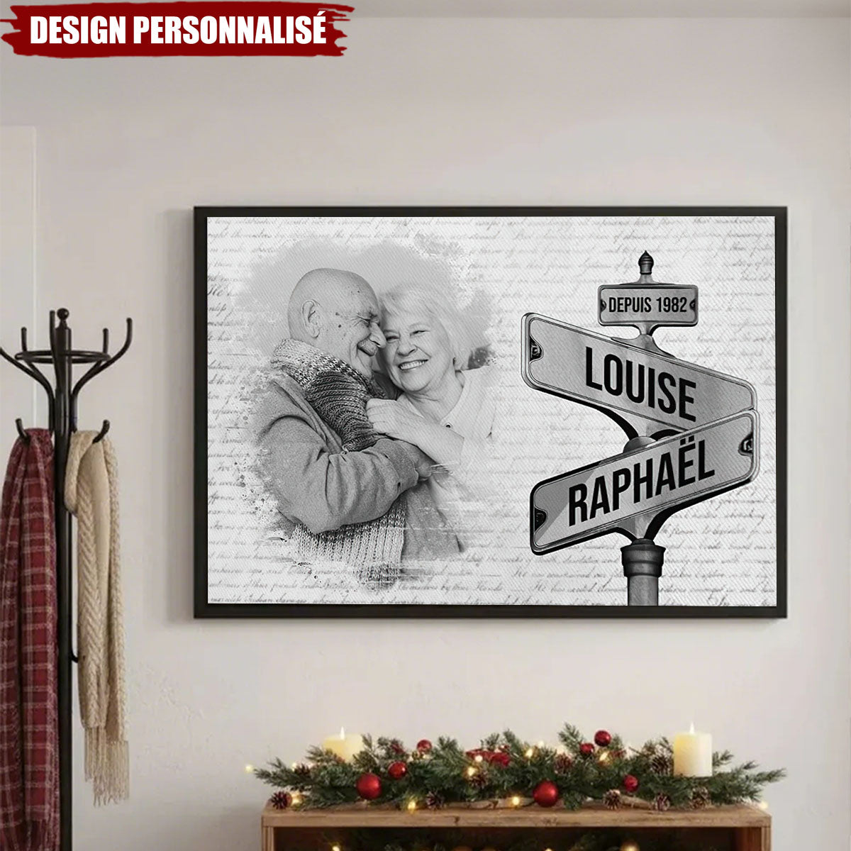 Affiche Personnalisée Couple avec Photo – Nom et année personnalisés