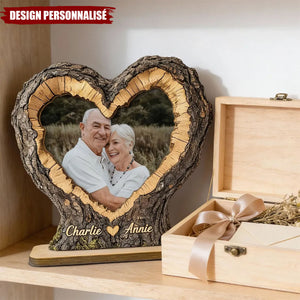 Plaque en Bois en Forme de Cœur Personnalisée - Cadeau de Saint-Valentin pour Lui, pour Elle