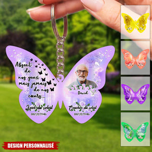 Porte-Clés Papillon Photo Personnalisé — Gardez Vos Êtres Chers Près de Vous